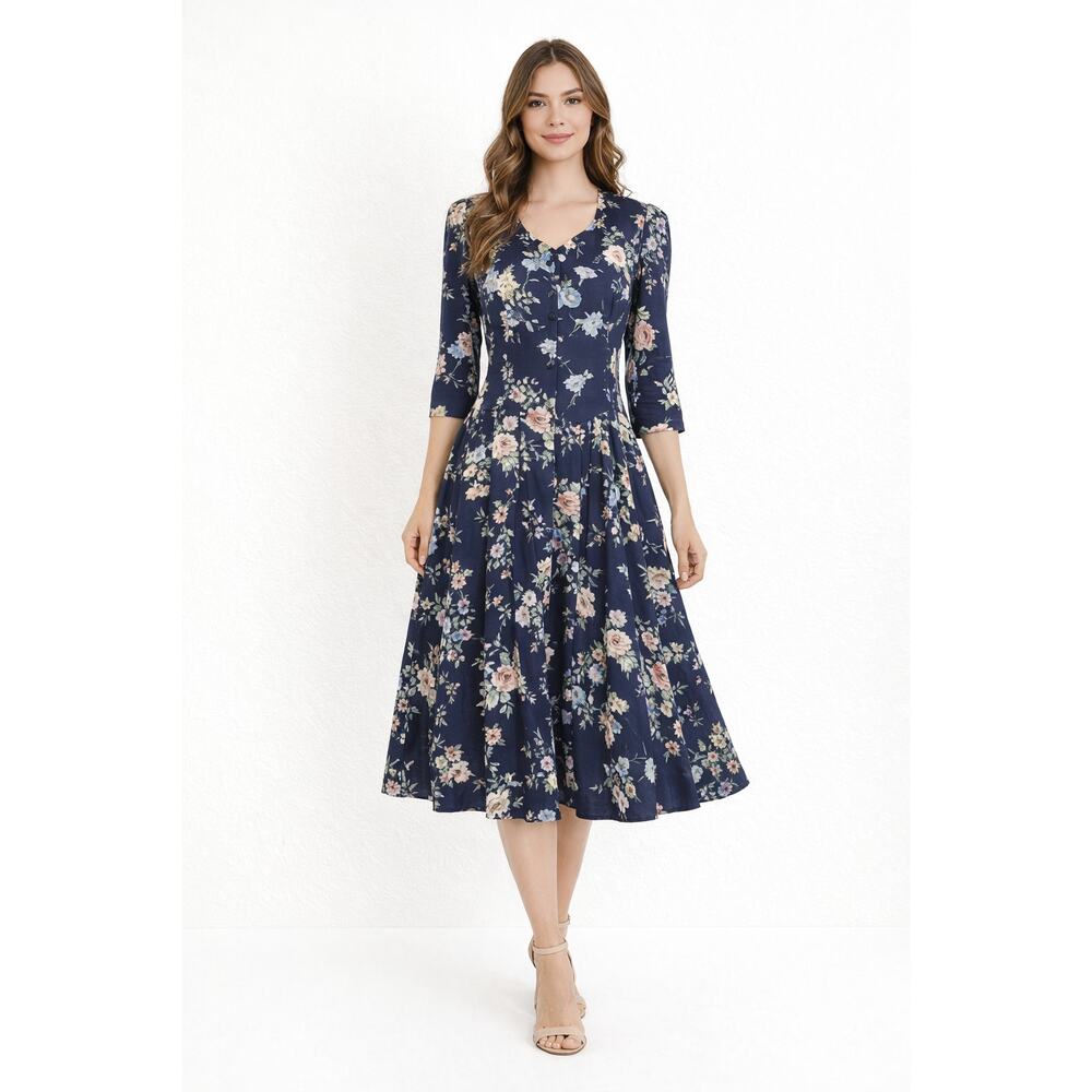 Willow Ridge women's Blue Floral Dress size 12